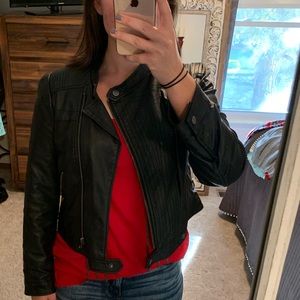 Black leather jacket